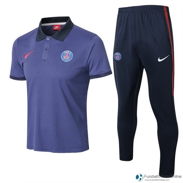 Paris Saint Germain Polo Komplett Set 2017-18 Blau Fussballtrikots Günstig